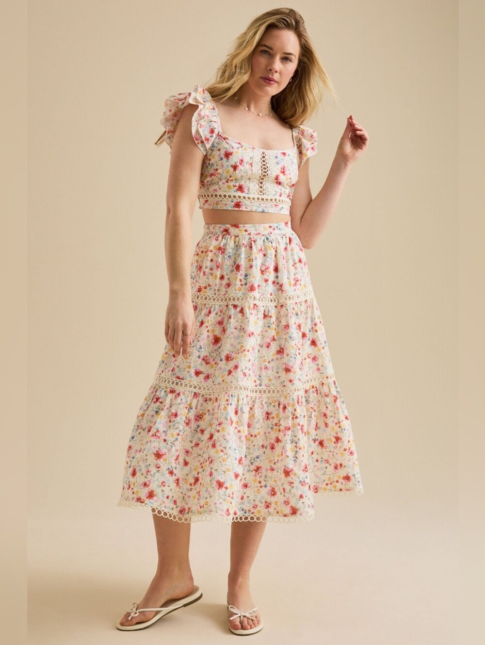 Altar'd State Kimber Floral Top + May Floral Midi Skirt Set
